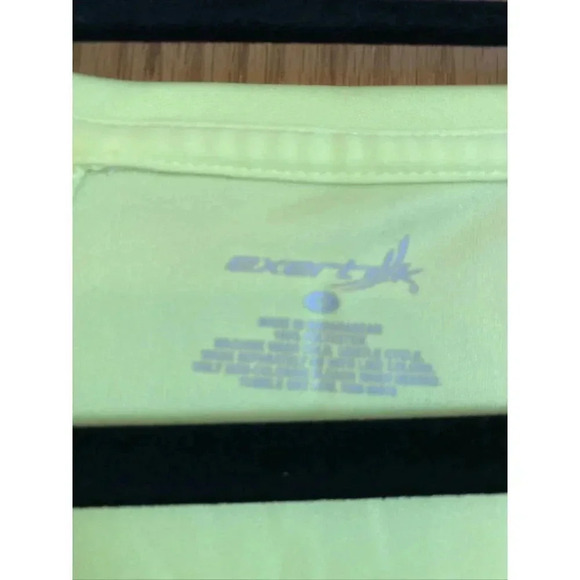 Exertek Women's Athletic Gym T-Shirt Top Short Sleeve Medium Yellow Fluorescent - Picture 2 of 3